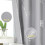 Light Grey Blackout Curtains 52x72 in Silver Palm Pattern 3