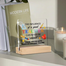 Elegant Acrylic Desk Sign with Stand – Heartwarming Teacher Appreciation Gift, Compatible with Home/Office Desk, Birthday & Thank You Present