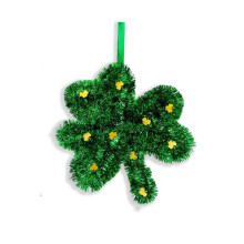 Décoration murale en bois pour la Saint-Patrick, chapeau trèfle, avec crochets, idéale pour la maison et les fêtes.