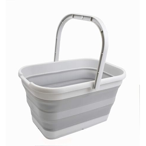 12L (3.17 Gallon) Collapsible Rectangular Handy Bucket (1, Grey)