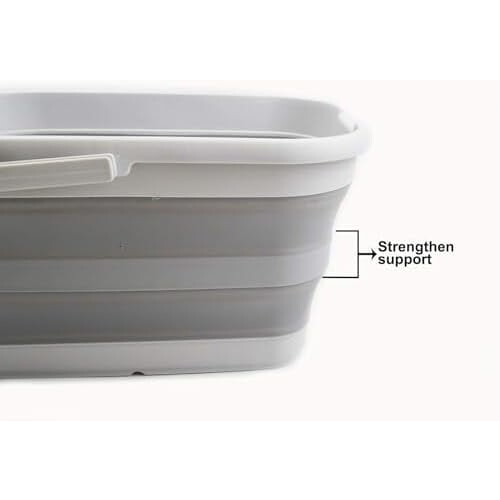 12L (3.17 Gallon) Collapsible Rectangular Handy Bucket (1, Grey) 2