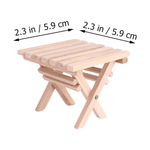 3pcs Miniature Foldable Wooden Table Set for Desk or Camping Decor 1