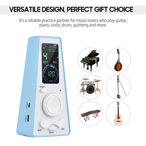 Metronome Compatible with Piano, Battery or USB Powered, Adjustable Beat Speed, Includes USB Cable 2