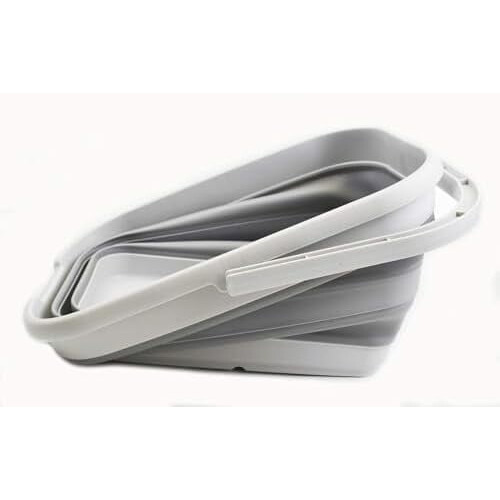 12L (3.17 Gallon) Collapsible Rectangular Handy Bucket (1, Grey) 1