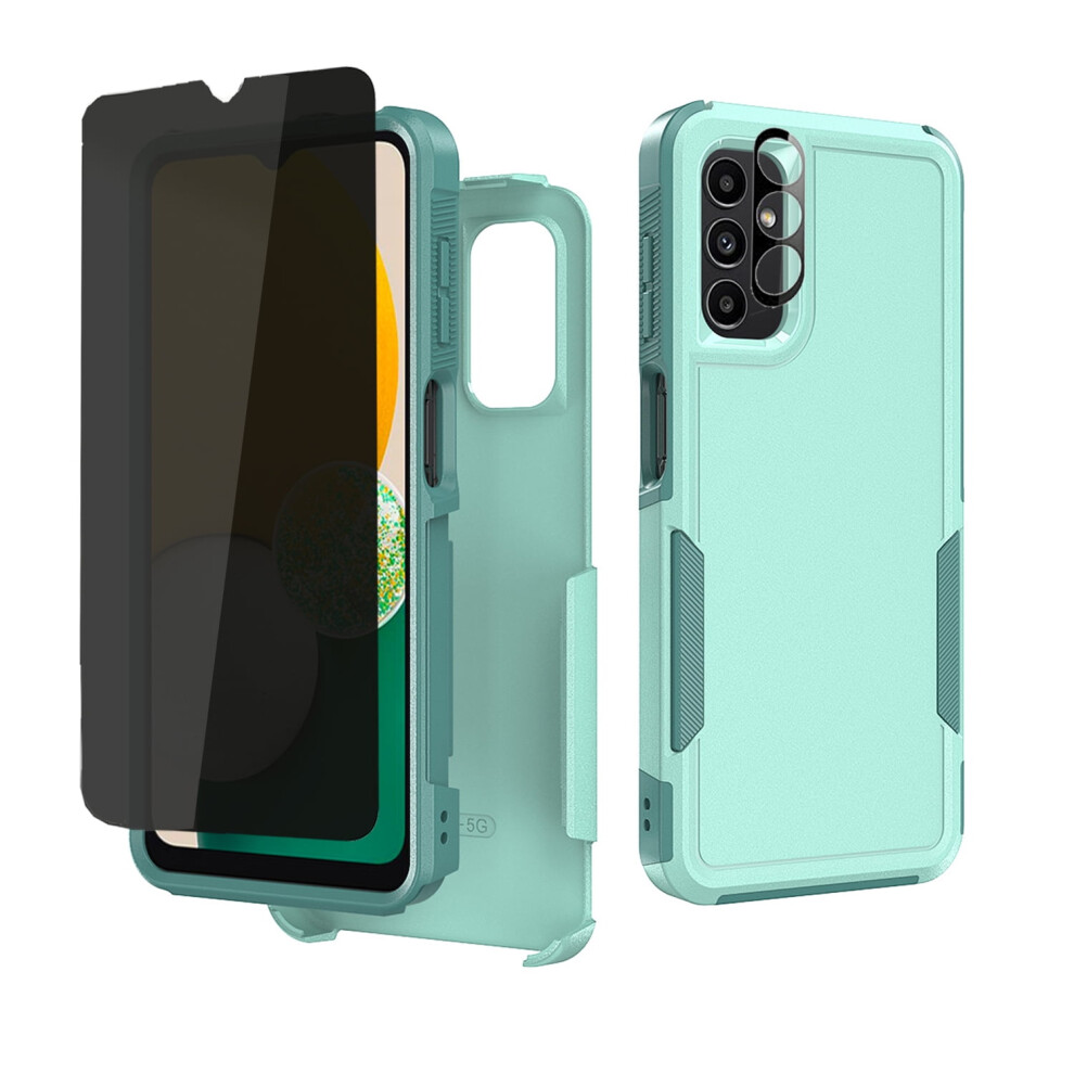 Tashhar Case For Samsung Galaxy A15 5G: Privacy Screen + Lens Protector, Military-Grade Drop Resistant, Light Green 9496895896094