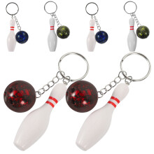 Lot de 6 porte-clés pendentif bowling de couleurs assorties, parfaits comme cadeaux d'invités ou breloques pour sacs.