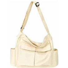 Torba listonoszka z płótna, torba na ramię typu hobo, torba typu crossbody z wieloma kieszeniami, duża torba typu tote, torebka dla nastolatek,