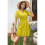 Jupe trapèze jaune XL à col V et œillets, taille haute 6