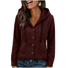 Haut pour femme, sweat-shirt épais à capuche zippé à carreaux décontracté, manches longues et poche poitrine, manteau chaud pour l'hiver et les