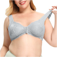 Sutiã feminino tamanho grande, sem aros ou marcas de aro, franzido para dormir, estilo renda, ajustável, para uso diário, tamanhos M a 3XL.