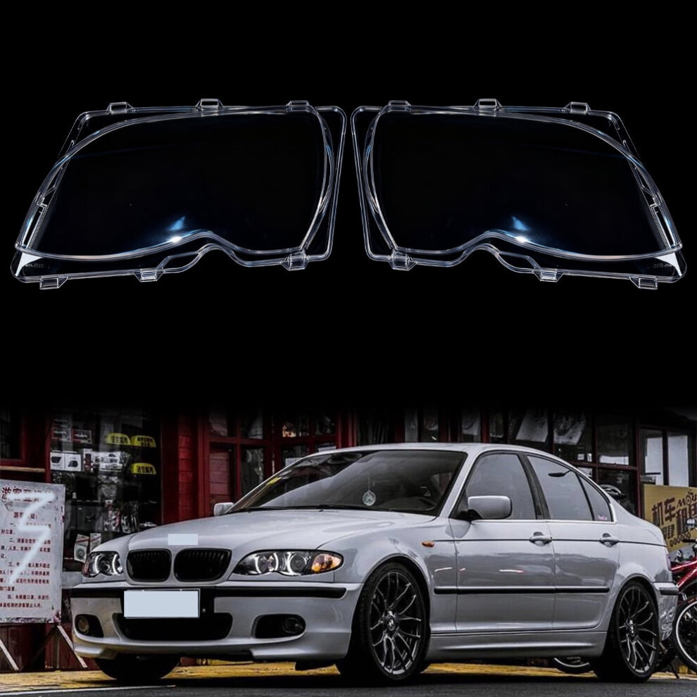 Bmw E46 3-Series Headlight Lens Cover Pair 2002Â2005 9132278302942