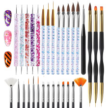 31-Pc Nail Art Brush Set – Multi-Functional Tools Compatible with All Nail Polish & Gels