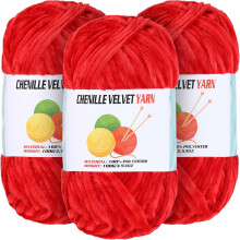 x 100 g Samt-Chenille-Garn, dick, zum Häkeln, Weben und Stricken – Weiches Garn für Babydecken und Kleidung, kompatibel mit allen Häkelnadeln