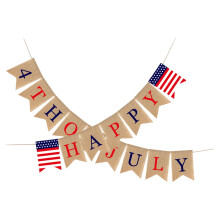 Guirlande de drapeaux américains en toile de jute pour le 4 juillet
