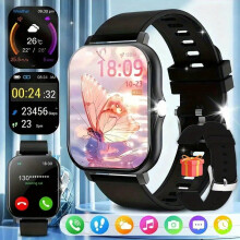 Montre connectée unisexe 1,83'' tactile - Alertes appels/messages sans fil, suivi du sommeil, modes multisports