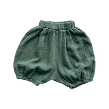 Calções infantis, calções para meninas, calções desportivos casuais de algodão e linho para crianças, em cor sólida.