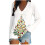 Damespullover met kerstprint, lange mouwen en V-hals. 1
