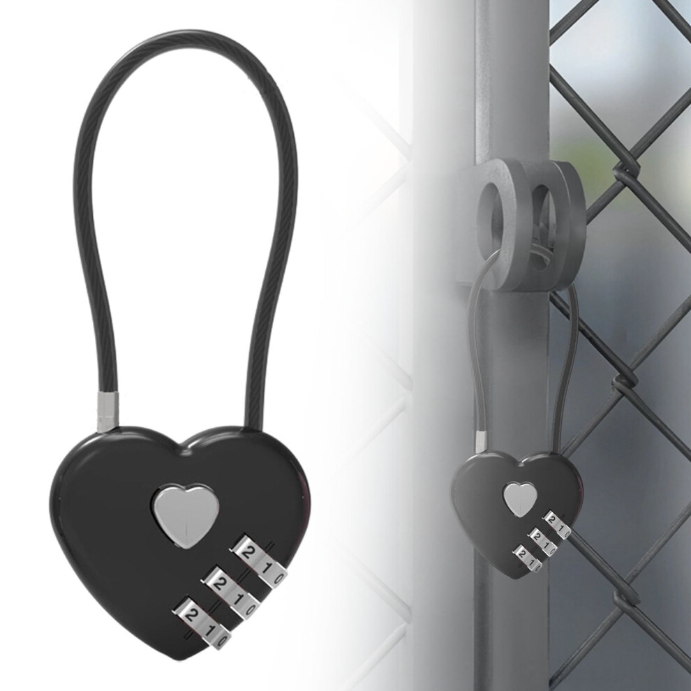Small Combination Cable Lock For Locker, Luggage, Gym, Backpack, Cabinet, Box, Fence Â Black, Travel & Outdoor Use 9448990319381