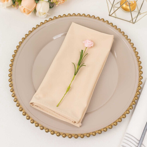 Serviettes de table BalsaCircle beiges en polyester scuba 50 x 50 cm 2