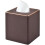 Beige tissuebox van PU-leer met gouden rand 1