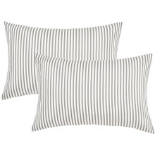 Ensemble de 2 taies d'oreiller rayées 100 % coton (taille Queen)