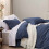 Navy King Duvet Cover Set Prewashed Cotton-Like Soft 3 pcs 4
