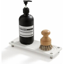 Držák na dřez z křemelinové oceli 10" x 4" stříbrně bílý