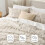 Queen Comforter Set Beige Floral 3-Piece 3