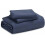Navy King Duvet Cover Set Prewashed Cotton-Like Soft 3 pcs 5