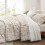 Queen Comforter Set Beige Floral 3-Piece 4