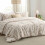Queen Comforter Set Beige Floral 3-Piece 7