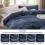Set copripiumino matrimoniale blu navy, 3 pezzi, in microfibra prelavata 4