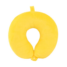 AUQ Neck Pillow Premium Pp Cotton Travel Pillow Elastic Velvet Fabric Travel Neck Pillow,Yellow