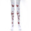 Damen-Kniestrümpfe aus gestreiftem, rotem Nylon, Einheitsgröße 8