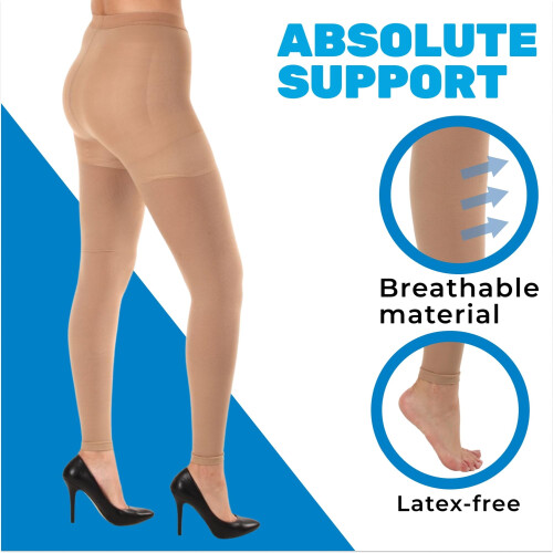 Leggings Comhbhrúite le haghaidh Féitheacha Ataithe 20-30mmHg - Béis, An-Mhór 1