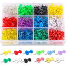 Push Pins Color Thumb Tacks 600-Count Standard Pins Steel Point and Colored Plastic Head, 12 Assorted Colors