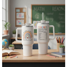 Teacher Appreciation Gifts - It Takes a Big Heart 40oz Stainless Steel Tumbler with Handle - Thank You Gift for Teacher's Day & Graduation
