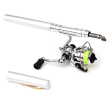 Pole,Pen Pole Kit Siuke Pocket Collapsible Rod Kit 1.6m Silver Rod Reel Rusuo Combos Hxber