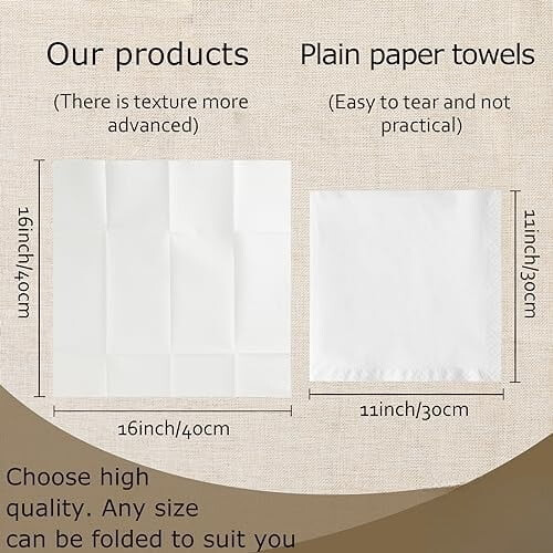Engångsservetter med linnekänsla 16" x 16" 150-pack