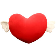 Cute Red Plush Heart Pillow – Soft Stuffed Decorative Throw Cushion Toy Gift, Compatible with Home & Bedroom Decor