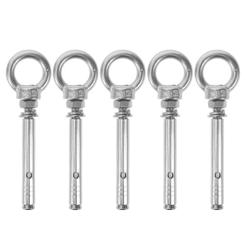 Set di ganci a occhiello in acciaio inox (5 pezzi)