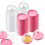 100 cajas de plástico transparente rosa para cupcakes de 2,75" x 2" 2