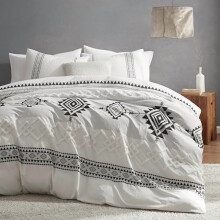 Boho Twin Duvet Cover Set Sage Green Beige 2 pcs 68x90 in
