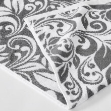 Trefoil Filigree 6-Pc 100% Cotton Towel Set – Reversible Yarn-Dyed Jacquard, Absorbent & Quick-Dry – Dark Gray