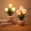 Luminária de mesa Art Déco com LED em formato de tulipa e alimentação USB. 5