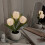 Luminária de mesa Art Déco com LED em formato de tulipa e alimentação USB. 2