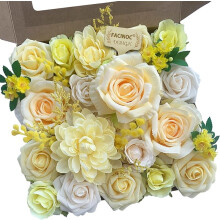 Pink Artificial Rose Bouquets Box Set – 19pcs DIY Wedding/Party Decor, Dusty Blush Fake Flowers for Table Centerpieces, Home & Outdoor Use,