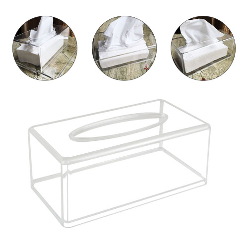 1Set Tissue Box Clear Toilet Paper Container Acrylic Rectangular For Home Use