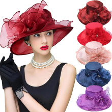 Pălărie de nuntă pentru femei, model bisericesc, Derby, Fascinator, pentru mireasă