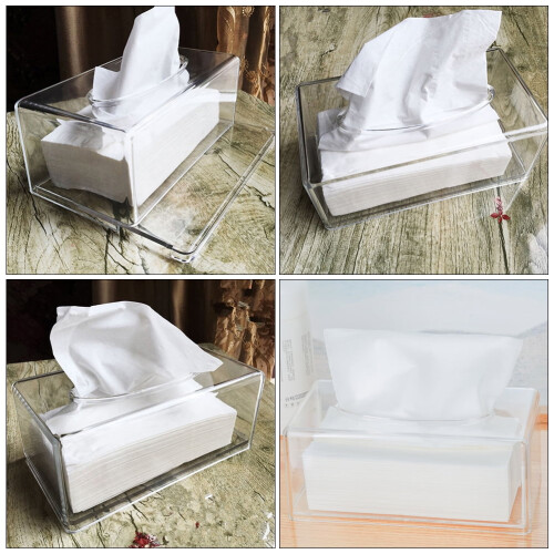 1Set Tissue Box Clear Toilet Paper Container Acrylic Rectangular For Home Use 2